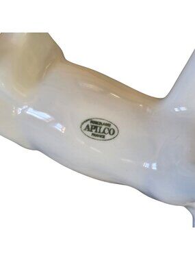 Vintage Apilco White Porcelain Cow Milk Creamer